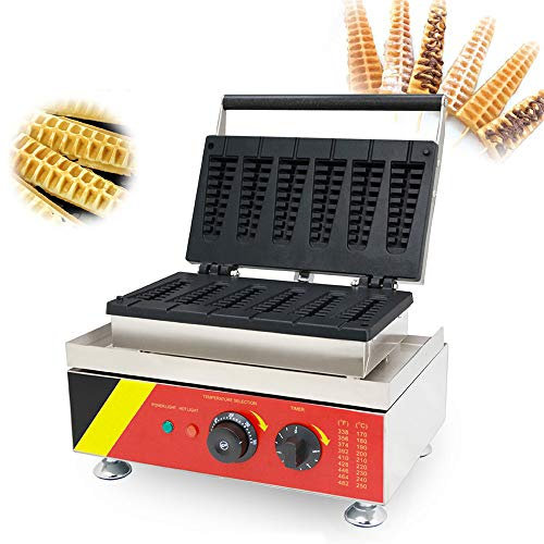 CGOLDENWALL NP-503 Gofrera Máquina de Gofre con Forma de 6pcs Árbol de Navidad Profesional Waffle Maker Eléctrica Antiadherente con 0-300℃ Temperatura Ajustable & 0-5min Temporizador Certificado CE