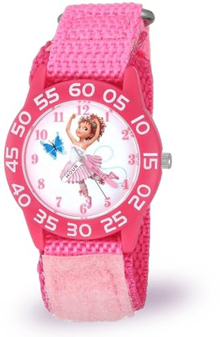Disney Jr. Kids' Plastic Time Teacher Analog Quartz Nylon Strap Watch