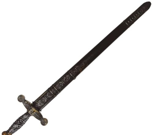 FIESTAS GUIRCA | Espada Medieval con Funda (75 cm) - Accesorio para Disfraz de Guerrero, Caballero, Pirata, Vikingo, Corsario, Cosplay de Época, Fiesta de Carnaval, Halloween - Adulto Infantil