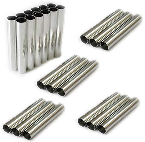 rukauf Schaumrollen-Formen 25er Set (8 cm x 1,3cm) Traditionelle Backform Schillerlockenform Gerade Röhrchen Spritztüllen Sahnerollen