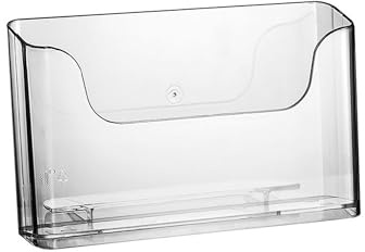 ogoPLUS Prospektständer DIN A5 Querformat / Prospekthalter Flyer-Ständer Werbung Aufsteller Tisch-Prospektständer / Prospektbox / Werbung, glasklar, leichte Neigung für optimales Blickfeld