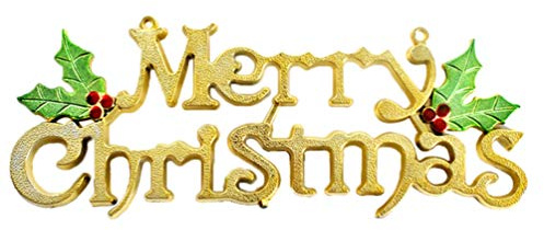 Amosfun Merry Christmas Schild Weihnachtsbaum Anhänger 30cm Golden Christbaumschmuck Hängende Weihnachtsdeko Weihnachtsbaumschmuck Weihnachten Party Festival Tür Fenster Kamin Dekoration