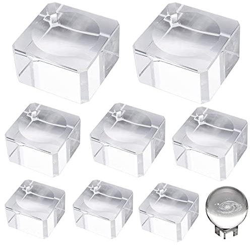 mengger 8Pcs Kristallkugel Ständer Glaskugel Standplatz wahrsagerkugel fotografie Kugel Modell Halter Unterseiten mit der Wölbung konkav für Anzeige 2,5 x 2,5 3 x 3 3,5 x 3,5
