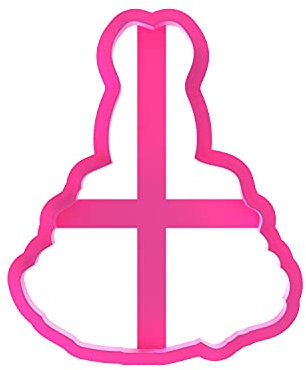 LissieLou Elegante Ausstechform für Hochzeitskleid, Zuckerguss, Stempel, Fondant, Prägung, Pink