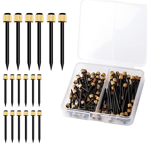SAVITA 50 Stück Bilder Nagel, Picture Frame hangers Bilder Nagelset Bilder Nagel für wand mit Kunststoff-Aufbewahrungsbox Schwarzen Stahlnägeln und Messingkopf Nägel Hält Bis zu 5-30 Pfund (2 Größen)