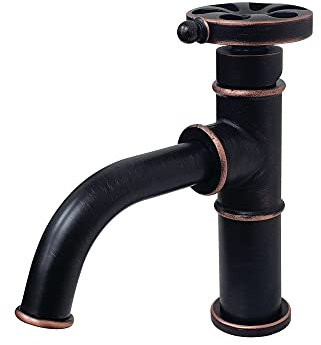 Kingston Brass KS282RXNB Belknap Waschbeckenarmatur Einhand-Badarmatur mit Push-Pop-Up, Neapel Bronze