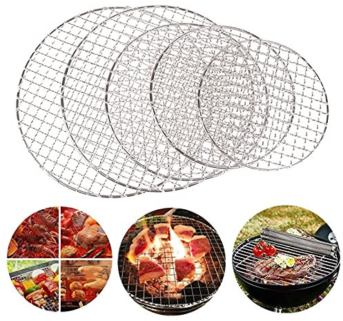 WMLBK Barbecue Rack, Round BBQ Grill, Multi-Purpose Barbecue Rack Tray, Stainless Steel Mesh Wire Net Rack, Steaming Cooling Rack For Outdoor Camping Picnic Baking (30cm)
