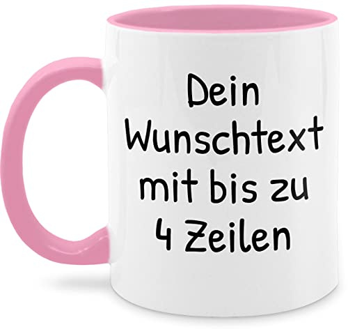 Tasse Tassen 325ml - Aufdruck selbst gestalten - Wunschdruck Text Namen I Eigener Custom Text - 325 ml - Rosa - personalized cup with name paartassen wunschtext trinkgeld glühweintassen