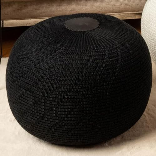 English Home Pouf Rotondo Ottomano, Sgabello Grande e Leggero, Accessori per Soggiorno, Pouf Lavorato a Maglia per Poggiapiedi, Sgabello per Toeletta, Decorazione della Camera da Letto della Casa, 37x