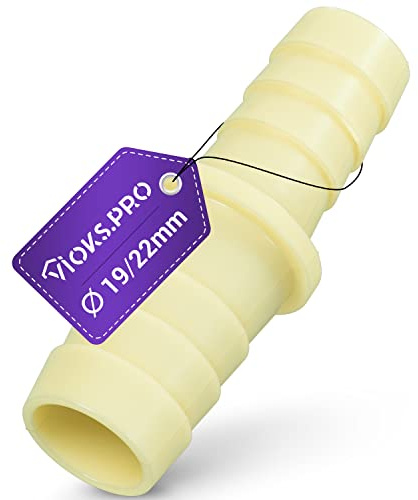 Viоks.pro Schlauch Verbindungsstück aus Kunststoff 19/22mmØ - Ablaufschlauch Verbinder - Wasserschlauch Verbinder - Spül-& Waschmaschine Zubehör