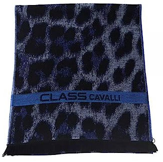 Cavalli Class Blauer Wollschal, Blau, Einheitsgröße