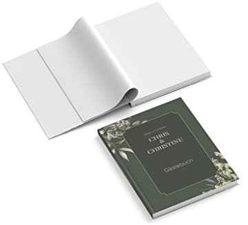 Gästebuch personalisieren | Blumen grün | DIN A5 | 148 x 210 mm | Hardcover | 128 Seiten | Hochzeit | Fotobuch | Hochzeitsbuch | Taufe | Erinnerungsbuch