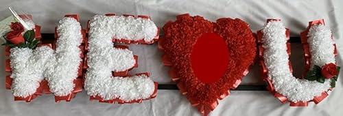 Silky Bouquets Artificial Silk Funeral Flower We Love You Heart Silk Tribute Wreath Arrangement