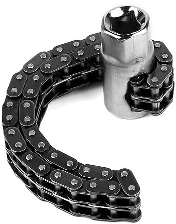 DBREAKS 12cm Ketten-Ölfilterschlüssel, 44 Knoten Doppelketten Kettenschlüssel, Ölfilterschlüssel Universell, Ölfilter-Kettenschlüssel, für Motorrad Auto-Ölfiltern, Ölfilter Wechsel