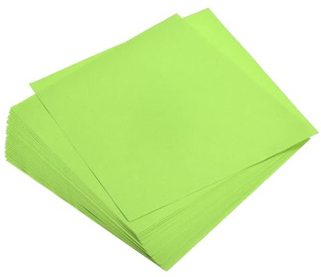 QUARKZMAN 200 Blatt Origami-Papier Buntpapier beidseitig 15x15cm (6x6) 70gsm fluoreszierendes grünes quadratisches Faltblatt für Kunsthandwerk, Anfänger, Geschenkdekoration
