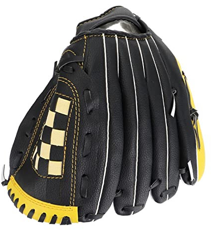 Happyyami 1stück Strapazierfähiger Baseball-handschuh Für Softball Und Baseball Gelb-schwarz Flexibel Und Langlebig Für Training Und Wettkämpfe Für Herren Und Frauen