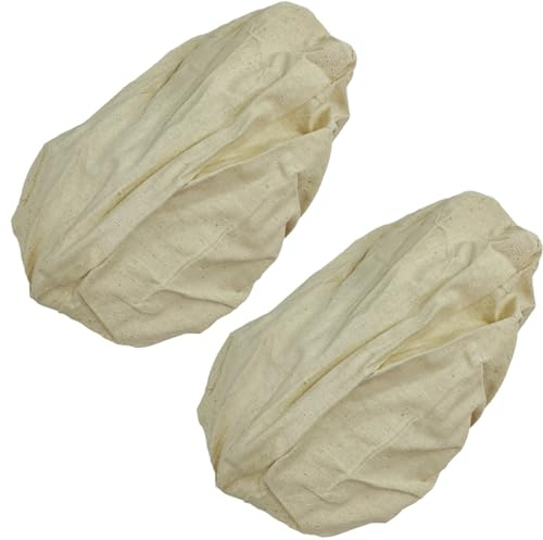 SONSMER 2 forros ovalados de tela para cesta de prueba de pan, forro de ratán para hornear cesta de masa, tela a prueba de Banneton de masa madre, forro de lino para suministros de horneado (28 x 15 x