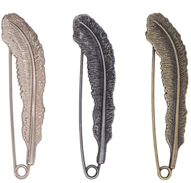 Wisafory 3 Stück Brosche Vintage Anstecknadeln Sicherheitsnadel Broschennadel Pins Anstecker Pullover Stifte Broschen Schal Clip Brustnadel Brosche Zubehör für Kleidung 3 Farben 5#