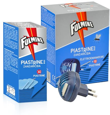 Antizanzare Elettroemanatore Spina Classic + 40 Piastrine, Protegge dalle Zanzare Comuni e Tigre, Ambienti Chiusi e Luoghi all'Aperto-Made in Italy