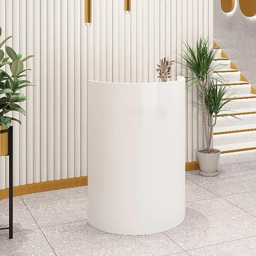 Bürotheke Rezeption Tisch Empfangstheke mit Schubladen Multifunktionale Moderne Transaktion Theke Rezeptionstheken avec Armoires Geeignet für Produktpräsentationen Werbeaktionen Reden.(Wit,50x50x100cm