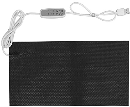 Coussin Chauffant Électrique USB, Régulation de Température 4 Niveaux, PVC Étanche, Pliable, 20-40°C, pour Épaules Cou Dos Taille