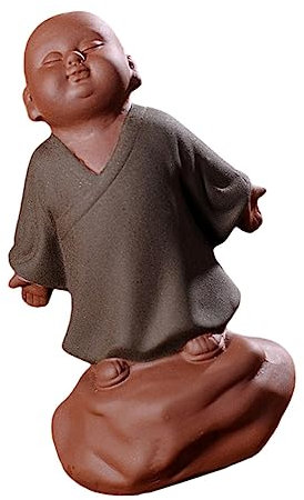 FUNOMOCYA Buddha Dekoration Mönch Ornament Handbemalt Detailreich Tischdeko Schlafzimmer Wohnzimmer Esszimmer Auto Zen Mönch Dekoration
