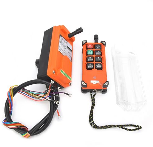Industrial Crane, Industrial Remote Control Hoist Lift, High Sensitivity, IP65, One Receiver + One Transmitter, Battery Voltage, Electric Hoists