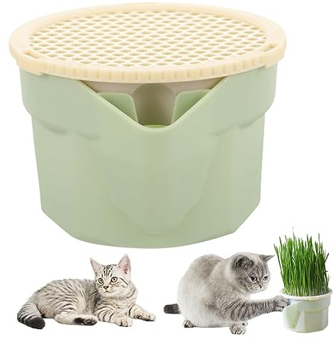 Pesoncarl Katzengras für Innenkatzen, Katzengras -Pflanzer 3,5 Zoll Plastikhydroponic Cat Grass Cup Box Leicht zu züchtungsfreier freier Weizengras -Kit -Sprouter für Innenkatzen