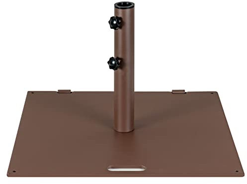 COSTWAY 21,5 kg Sonnenschirmständer, Schirmständer mit 2 integrierten Rädern & Tragegriff, quadratischer Schirmgewicht für Schirmstangen von 40/50 mm, Sonnenschirmfuß für Garten, Terrasse, Balkon
