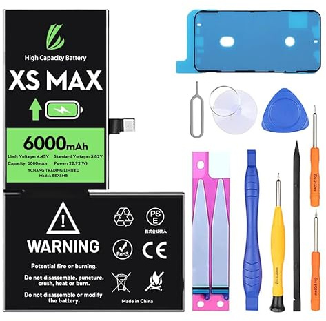 LL TRADER Akku für iPhone XS Max, 6000mAh mit Reparatursets