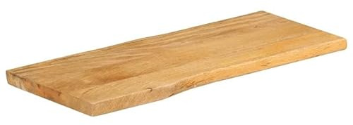 Eleganz Mesa de madera de mango maciza con borde de árbol de 90 x 40 cm, acabado natural para cocina, comedor u oficina, duradero y respetuoso con el medio ambiente