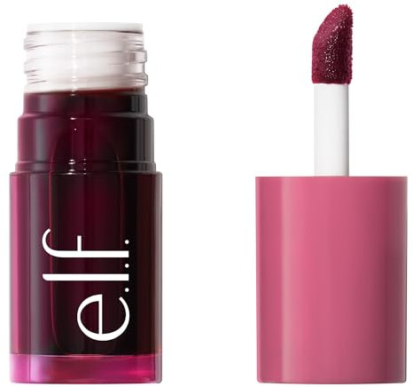 e.l.f. Sheer For It Blush Tint, make-up multiuso per labbra e guance a lunga durata, dona un tocco di colore soffuso e naturale, prodotto vegano e non testato sugli animali, Plums Up