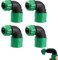 Lot de 4 raccords coudés rapides pour tuyau d'arrosage, raccord coudé 1/2, raccord coudé à 90 °, raccord coudé pour tuyau d'arrosage