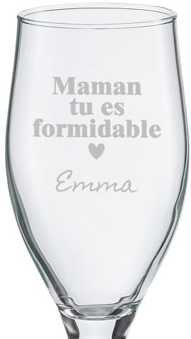 Wanapix | Verre à Bière Personnalisable | 50 cl. | Verre à bière avec Noms | Verres écologiques sans plomb | Cadeau de Fête des Pères pour les papas brasseurs | Maman tu es géniale