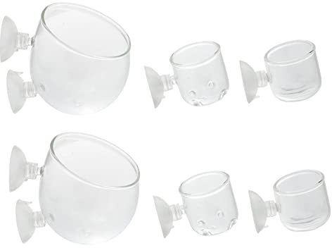 ibasenice 6Stücke Aquariumpflanzenbecher mit Saugnäpfen Transparente Wasserpflanzer für Aquarien Anpflanzen und Füttern von Wasserpflanzen und Lebendfutter