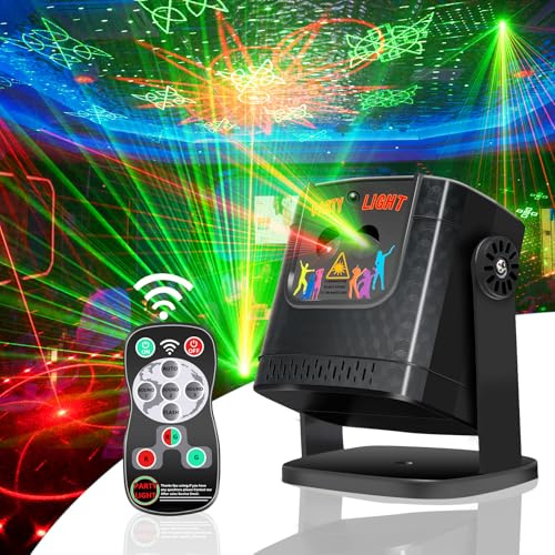 Sound Activated Party Lights - 60 Patterns Mini DJ Disco Ball Strobe Stage Light, USB Powered RGB LED Projector for Home Party, Gaming Room Decor, Holiday Birthday Gift for Kids Adults (DF-R10)