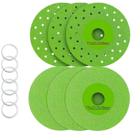 Janasiba Pack de 6 discos abrasivos de diamante de 4,5 (115 mm) para losas de piedra para corte y lijado de cerámica, azulejos y mármol