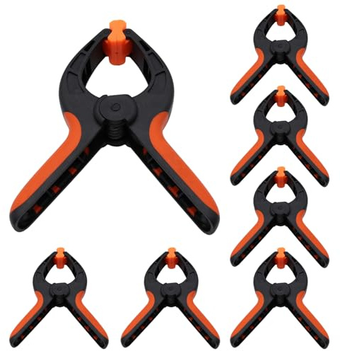 8 Stück leimzwingen, 15,2 cm Klemmen für Holzarbeiten, drehbare Backen, rutschfester Griff für DIY-Projekte und Fotohintergründe