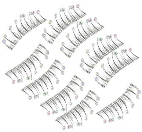 ARTSEWPLY 10pcs False Eyelashes Rhinestones Makeup Lashes Bulk Eyelash Extensions DIY Fake Lashes for Cosplay