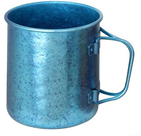 70 g ultralätt vikbar campingmugg kopp 450 ml kapacitet tillverkad av TC4-legering, perfekt för vandring resor för picknick med värmebeständighet för kokande vatten (blå)