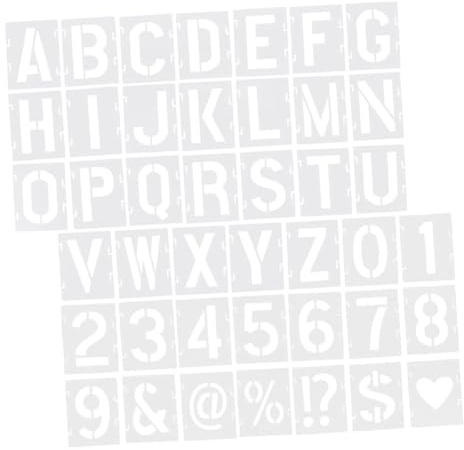 TINEASUR 42 pièces Pochoirs Lettres Alphabet Pet Réutilisables avec Modèles Interlock pour Peinture Murale Bois Tissu Roche Projets DIY Créatifs