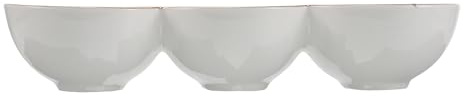 DIYEAH Plato dividido para salsas: 3 platos de porcelana divididos para salsas - de cerámica para - Bandeja para condimentos y especias de soja para el hogar