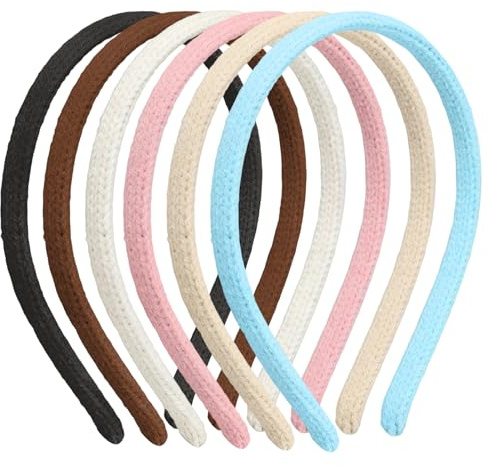 6 Stück Haarreifen Damen,Schmal Haarreif Geflochten,6 Farben Anti Rutsch Dünne Haarbänder,Modische Strickwaren Dünnes Haarband Geflochten für Mädchen und Frauen TäGlichen Tragen