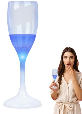 Flûtes à champagne – 120 ml – Verres à champagne lumineux | Flûtes élégantes, verres phosphorescents activés par liquide pour mariage et fête de Noël