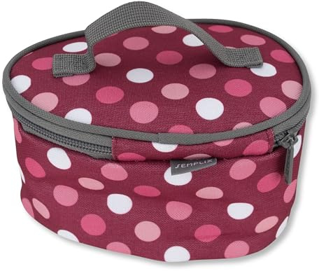 SEMPLIX Soft Reisebügeleisentasche Polka Dots Berry – Schutzhülle für Mini-Reisebügeleisen, stoßdämpfend, hitzebeständiges Innenfutter, mit Tragegriff