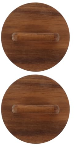 Tovinanna Coperchi Per Barattoli in Legno Di Acacia Con Guarnizione in Silicone Chiusura Ermetica E Manico Rotondo Set Da 2 Ideali Per Conservazione Alimenti E Uso Multifunzionale in Casa