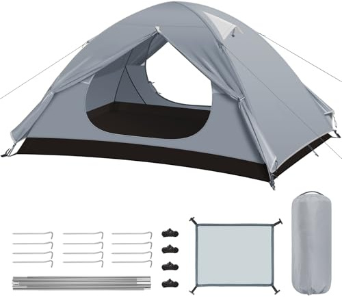 Forceatt Tente 2 Personnes Camping, Imperméable Ultra Légère Petit Volume, Tente Dôme Portable Montage Rapide pour Randonnée, Camping, Excursion et Outdoor