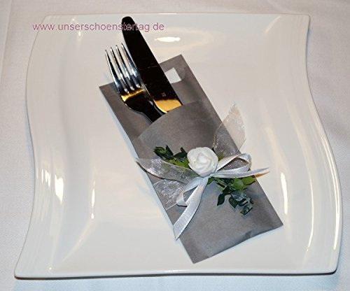 10 Bestecktaschen Hochzeit Taufe Kommunion Konfirmation Verlobung BT005