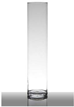 Dekoglas, Vase Zylinder H. 40cm D. 9cm transparent rund Glas Hakbijl