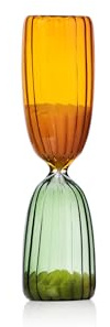 Ichendorf Milano Clessidra 5 Minuti, Verde - Ambra, Collezione Times, Vetro Borosilicato, Fatto a Mano